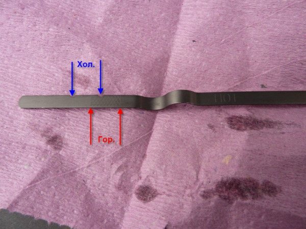 Значение меток на щупе